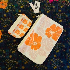 NWT Aloha Collection Big Island Hibiscus Mid Pouch Bonus Mini